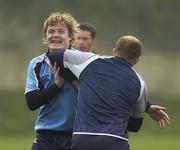 17 October 2006; Brian O'Driscoll and Denis Hickie in action during Leinster rugby squad training. Old Belvedere, Anglesea Road, Dublin. Picture credit: Damien Eagers / SPORTSFILE