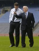 18 October 2006; Ireland manager Sean Boylan, right, with team captain Kieran McGeeney at a press conference prior to the first test of the International Rules Series when Ireland take on Australia. Croke Park, Dublin. Picture credit: Brendan Moran / SPORTSFILE