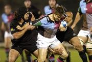 20 October 2006; Mike Brown, NEC Harlequins, is tackled by Gavin Williams, Connacht. European Challenge Cup 2006-2007, Pool 4, Round 1, Connacht v NEC Harlequins, Sportsground, Galway. Picture credit: Matt Browne / SPORTSFILE