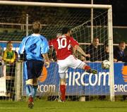 20 October 2006; Jason Byrnre, Shelbourne, scores his side's first goal. eircom League Premier Division, UCD v Shelbourne, Belfield Park, Dublin. Picture credit: David Maher / SPORTSFILE