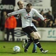 20 October 2006; Richard Dunne, Dundalk, in action against Frank Carter, Galway United. eircom League, Division 1, Galway United v Dundalk, Terryland Park, Galway. Picture credit: Ray Ryan / SPORTSFILE