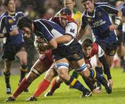 21 October 2006; Trevor Hogan, Leinster, is tackled by Adam Eustace, Gloucester Rugby. Heineken Cup 2006-2007, Pool 2, Round 1, Leinster v Gloucester Rugby, Lansdowne Road, Dublin. Picture credit: Brian Lawless / SPORTSFILE