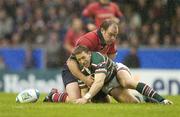 22 October 2006; Frank Sheahan, Munster, in action against Scott Bemand, Leicester Tigers. Heineken Cup 2006-2007, Pool 4, Round 1, Leicester Tigers v Munster, Welford Road, Leicester, England. Picture credit: Pat Murphy / SPORTSFILE