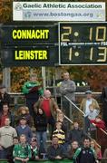 22 October 2006; An injured Pauric Clancy Leinster, front, second from left, watches the final moments of the game from the sideline. M Donnelly Interprovincial Football Final, Leinster v Connacht, Irish Cultural Centre, Canton, Boston, USA. Picture credit: Brendan Moran / SPORTSFILE