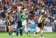 10 August 2014; Aislinn Keenaghan, St. Brigids N.S Laragh, Stradone, representing Limerick. Also pictured is Reagan Fay, left, Derrylatinee P.S, Dungannon, representing Kilkenny. INTO/RESPECT Exhibition GoGames, Croke Park, Dublin. Picture credit: Ramsey Cardy / SPORTSFILE