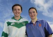 21 October 2006; Dublin players Cliodhna O'Connor, left, and Sinead Aherne at Irish team training ahead of the first ever International Rules series between Ireland and Australia. The first test takes place in Breffni Park on Tuesday October 31st at 4.30pm. Virginia, Co. Cavan. Picture credit: Ray Lohan / SPORTSFILE