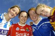 21 October 2006; Cork players, left to right, Juliette Murphy, Norita Kelly, Riona Buckley and Angela Walsh at Irish team training ahead of the first ever International Rules series between Ireland and Australia. The first test takes place in Breffni Park on Tuesday October 31st at 4.30pm. Virginia, Co. Cavan. Picture credit: Ray Lohan / SPORTSFILE