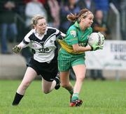 22 October 2006; Sarah Gamble, Lissummon, in action against Aoife McAnespie, Emyvale. Vhi Healthcare Ladies Ulster Junior Club Football Final, Lissummon, Armagh, v Emyvale, Monaghan, Fintona, Co. Tyrone. Picture credit: Oliver McVeigh / SPORTSFILE