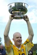 22 October 2006; Antrim captain Karl McKeegan lifts the cup after the game. Guinness Ulster Senior Hurling Final, Antrim v New York, Irish Cultural Centre, Canton, Boston, USA. Picture credit: Brendan Moran / SPORTSFILE