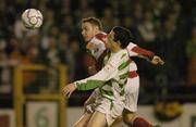 27 October 2006; Stephen Brennan, St. Patrick's Athletic, in action against Tadhg Purcell, Shamrock Rovers. Carlsberg FAI Cup, Semi-Final, St. Patrick's Athletic v Shamrock Rovers, Tolka Park, Dublin. Picture credit: David Maher / SPORTSFILE