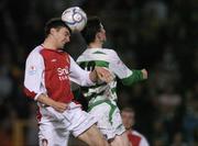 27 October 2006; Anto Murphy, St. Patrick's Athletic, in action against Padraig Amond, Shamrock Rovers. Carlsberg FAI Cup, Semi-Final, St. Patrick's Athletic v Shamrock Rovers, Tolka Park, Dublin. Picture credit: David Maher / SPORTSFILE