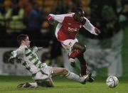 27 October 2006; Mark Rutherford, St. Patrick's Athletic, in action against Eric McGill, Shamrock Rovers. Carlsberg FAI Cup, Semi-Final, St. Patrick's Athletic v Shamrock Rovers, Tolka Park, Dublin. Picture credit: David Maher / SPORTSFILE