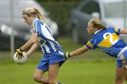 29 October 2006; Orla Scollard, Ballyboden St. Endas, in action against Debbie Dillon, Seneschalstown. Vhi Healthcare Ladies Leinster Senior Club Football Final, Seneschalstown, Meath v Ballyboden St. Endas, Dublin, Clane GAA, Co. Kildare. Picture credit: Pat Murphy / SPORTSFILE