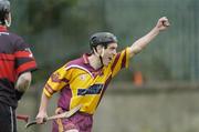 29 October 2006; Ger Ennis, Craobh Chiarain, celebrates after scoring his side's second goal. AIB Leinster Senior Club Hurling Championship First Round, Craobh Chiarain v Mount Leinster Rangers, Parnell Park, Dublin. Picture credit: Ray Lohan / SPORTSFILE