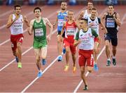 15 August 2014; Ireland's Mark English, second from left, on his way to winning bronze in the men's 800m event, with a season best time of 1:45.03. European Athletics Championships 2014 - Day 4. Letzigrund Stadium, Zurich, Switzerland. Picture credit: Stephen McCarthy / SPORTSFILE