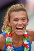 16 August 2014; Valeria Straneo of Italy after finishing second during the women's marathon. European Athletics Championships 2014 - Day 5. Zurich, Switzerland. Picture credit: Stephen McCarthy / SPORTSFILE