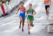 16 August 2014; Ireland's Sarah Mulligan approached the finish line during the women's marathon. European Athletics Championships 2014 - Day 5. Zurich, Switzerland. Picture credit: Stephen McCarthy / SPORTSFILE