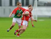 16 August 2014; Briege Corkery, Cork, in action against Kathryn Sullivan, Mayo. TG4 All-Ireland Ladies Football Senior Championship, Quarter-Final, Cork v Mayo, O'Connor Park, Tullamore, Co. Offaly. Picture credit: Piaras O Midheach / SPORTSFILE