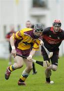 29 October 2006; Peter O'Boyle, Craobh Chiarain, in action against Derek Byrne, Mount Leinster Rangers. AIB Leinster Senior Club Hurling Championship First Round, Craobh Chiarain v Mount Leinster Rangers, Parnell Park, Dublin. Picture credit: Ray Lohan / SPORTSFILE