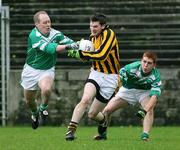 29 October 2006; Brendan McKeown, Crossmaglen, in action against Brian McGee and Chris McFadden, Gweedore. AIB Ulster Senior Club Football Championship First Round, Gweedore (Donegal) v Crossmaglen (Armagh), Ballybofey, Co. Donegal. Picture credit: Oliver McVeigh / SPORTSFILE