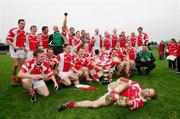 29 October 2006: The Eire Og squad with Cathal Shannon in front celebrate victory over Lissycasey. Clare Senior Football Championship Final, Eire Og v Lissycasey, Cusack Park, Ennis, Co. Clare. Picture credit: Kieran Clancy / SPORTSFILE