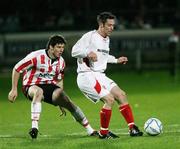 31 October 2006; Paul McTiernan, Sligo Rovers, in action against Ken Oman, Derry City. Carlsberg FAI Cup, Semi-Final Replay, Derry City v Sligo Rovers. Brandywell, Derry. Picture credit: Oliver McVeigh / SPORTSFILE