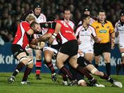 3 November 2006; Roger Wilson, Ulster, is tackled by Andy Miller and Ross Beattie, Border Reivers. Magners League, Ulster v Border Reivers, Ravenhill Park, Belfast. Picture credit: Oliver McVeigh / SPORTSFILE