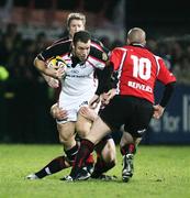 3 November 2006; Kevin Maggs, Ulster, is tackled by Chris Cusiter, Border Reivers. Magners League, Ulster v Border Reivers, Ravenhill Park, Belfast. Picture credit: Oliver McVeigh / SPORTSFILE