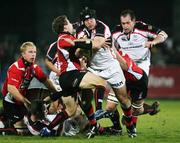 3 November 2006; Stephen Ferris, Ulster, is tackled by Chris Cusiter, Border Reivers. Magners League, Ulster v Border Reivers, Ravenhill Park, Belfast. Picture credit: Oliver McVeigh / SPORTSFILE