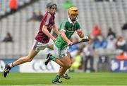 17 August 2014; Tom Morrissey, Limerick, in action against Oisín Coyle, Galway. Electric Ireland GAA Hurling All Ireland Minor Championship Semi-Final, Galway v Limerick. Croke Park, Dublin. Picture credit: Barry Cregg / SPORTSFILE