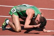 17 August 2014; Paul Robinson of Ireland reacts after crossing the line in fourth place during the final of the men's 1500m event. European Athletics Championships 2014 - Day 6. Letzigrund Stadium, Zurich, Switzerland. Picture credit: Stephen McCarthy / SPORTSFILE