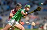 17 August 2014; Ronan Lynch, Limerick, in action against Cathal O'Reilly, Galway. Electric Ireland GAA Hurling All Ireland Minor Championship Semi-Final, Galway v Limerick. Croke Park, Dublin. Picture credit: Barry Cregg / SPORTSFILE
