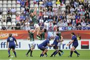 17 August 2014; Claire Molloy, Ireland, takes possession of the ball from a lineout. 2014 Women's Rugby World Cup 3rd / 4th place Play-off, Ireland v France. Stade Jean Bouin, Paris, France. Picture credit: Aurelien Meunier / SPORTSFILE