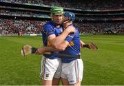 17 August 2014; Tipperary's Séamus Callanan, who scored two goals, celebrates with Eoin Kelly after the game. GAA Hurling All-Ireland Senior Championship Semi-Final, Cork v Tipperary. Croke Park, Dublin. Picture credit: Ray McManus / SPORTSFILE