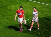 17 August 2014; Cork players Patrick Cronin, left, and Anthony Nash, during the parade. GAA Hurling All-Ireland Senior Championship Semi-Final, Cork v Tipperary. Croke Park, Dublin. Picture credit: Dáire Brennan / SPORTSFILE
