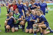 17 August 2014;The French team celebrate their victory after the game. 2014 Women's Rugby World Cup 3rd / 4th place Play-off, Ireland v France. Stade Jean Bouin, Paris, France. Picture credit: Aurelien Meunier / SPORTSFILE