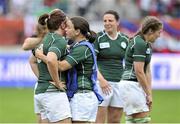 17 August 2014; Ireland players dejected after the final whistle. 2014 Women's Rugby World Cup 3rd / 4th place Play-off, Ireland v France. Stade Jean Bouin, Paris, France. Picture credit: Aurelien Meunier / SPORTSFILE