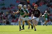 17 August 2014; Cian Lynch, Limerick, in action against Stephen Barrett, Galway. Electric Ireland GAA Hurling All Ireland Minor Championship Semi-Final, Galway v Limerick. Croke Park, Dublin. Picture credit: Ray McManus / SPORTSFILE