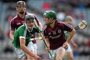 17 August 2014; Jack Grealish, Galway, in action against Paddy O'Loughlin, Limerick. Electric Ireland GAA Hurling All Ireland Minor Championship Semi-Final, Galway v Limerick. Croke Park, Dublin. Picture credit: Brendan Moran / SPORTSFILE