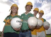 31 October 2006; Eilis Quinn, Ladies Senior team, Colin Regan, Senior team, Tomas Beirne, Minor team, and Conor McLoughlin, Minor team, right, at the launch of an innovative fundraising drive, titled &quot;Get On The Team&quot;, by Leitrim GAA supporters and Board to raise 1.5 million euro to complete the redevelopment of Pairc Sean MacDiarmada. Carrick-on-Shannon, Leirtim. Picture credit: Brian Lawless / SPORTSFILE