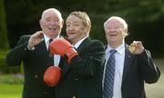 31 October 2006; Members of the 1956 Irish Olympics Team, honoured at the Association of Sports Journalists in Ireland Sporting Legends lunch, sponsored by Lucozade Sport, are, bronze medallists, from left, Tony Socks Byrne, Johnny Caldwell and Freddie Gilroy. Radisson Hotel, Dublin. Picture credit: Brendan Moran / SPORTSFILE