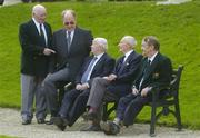31 October 2006; Members of the 1956 Irish Olympics Team, honoured at the Association of Sports Journalists in Ireland Sporting Legends lunch, sponsored by Lucozade Sport, are, from left, Tony Socks Byrne, Pat Sharkey, Freddie Gilroy, John Sommers Payne and Johnny Caldwell. Radisson Hotel, Dublin. Picture credit: Brendan Moran / SPORTSFILE