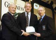 1 November 2006; Shannon coach Mick Galwey and club president Gerry Ryan are presented with the Club of the Year award by Michael Whelan of Diageo. Guinness Rugby Writers of Ireland 2006 Awards, Fitzpatrick's Killiney Castle Hotel, Co. Dublin. Picture credit: Brendan Moran / SPORTSFILE