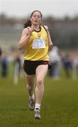 18 January 2006; Sara Treacy, The Kings Hospital Secondary School, Palmerstown, approaches the finish line to win the Senior Girls, U19, race. DCU Secondary Schools Invitational Cross Country Meet, St. Clare's Sportsgrounds, DCU, Dublin. Picture credit; Brian Lawless / SPORTSFILE
