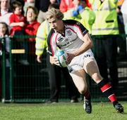 21 October 2006; Andrew Trimble, Ulster, runs in the first try against Clement Poitrenaud, Toulouse. Heineken Cup 2006-2007, Pool 5, Round 1, Ulster v Toulouse, Ravenhill Park, Belfast. Picture credit: Oliver McVeigh / SPORTSFILE