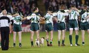28 October 2006; A stray dog stands with the Ireland team for the National athem. Coca-Cola International Rules Series 2006, First Test, Ireland v Australia, Pearse Stadium, Galway. Picture credit: Ray Ryan / SPORTSFILE