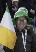 5 November 2006; Eleven-year-old Aoife Gormley, from Drumcondra, Dublin, supports Ireland on her way to the game. Coca-Cola International Rules Series 2006, Second Test, Ireland v Australia, Croke Park, Dublin. Picture credit: Ray McManus / SPORTSFILE