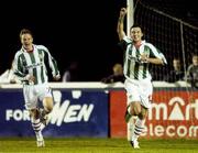 6 November 2006; Roy O'Donovan, right, Cork City, celebrates after scoring his side's first goal with team-mate Colin O'Brien. eircom League Premier Division, St Patrick's Athletic v Cork City, Richmond Park, Dublin. Picture credit: David Maher / SPORTSFILE