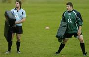 7 November 2006; Isaac Boss, left, and Bryan Young during Ireland rugby squad training. St. Gerard's School, Bray, Co. Wicklow. Picture credit: Brendan Moran / SPORTSFILE