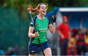 18 August 2014; Emma Smyth, Ireland, celebrates after scoring the opening goal of the game. Women's 2 x 3 Nations tournament, Ireland v Spain, National Hockey Stadium, UCD, Dublin. Picture credit: Barry Cregg / SPORTSFILE